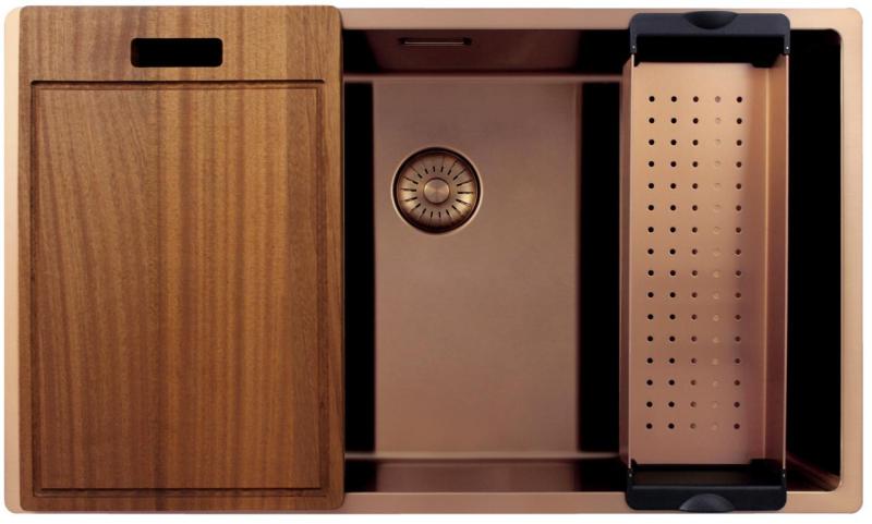 Pure.Sink Exclusivo velký měděný dřez 70x40 cm s poloměrem 10mm pro montáž pod, v rovině a nad PEX7040-62