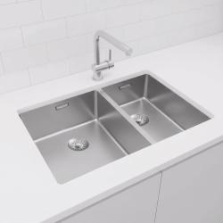 Pure.Sink Exclusivo RVS 1,5 jedna a půl umyvadla 34+18 cm poloměr 10mm PEX341840-02