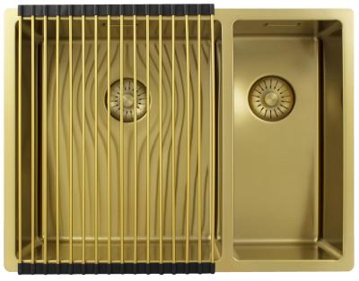 Pure.Sink Exclusivo Zlatý 1,5 jedno a půl dřezu 34+18 cm 10mm rádius PEX341840-60
