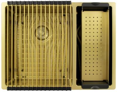 Pure.Sink Exclusivo Zlatý 1,5 jedno a půl dřezu 34+18 cm 10mm rádius PEX341840-60