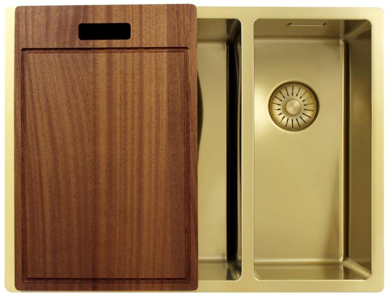 Pure.Sink Exclusivo Zlatý 1,5 jedno a půl dřezu 34+18 cm 10mm rádius PEX341840-60