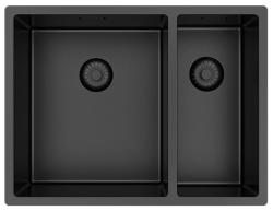 Pure.Sink Exclusivo Gun Metal 1,5 jedno a půl dřezu 34+18 cm 10mm rádius PEX341840-61
