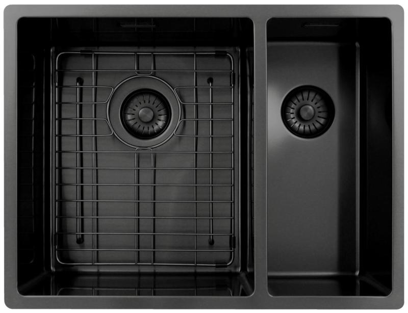 Pure.Sink Exclusivo Gun Metal 1,5 jedno a půl dřezu 34+18 cm 10mm rádius PEX341840-61