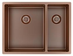 Pure.Sink Exclusivo Měděný 1,5 jedna a půl dřez 34+18 cm 10mm rádius PEX341840-62