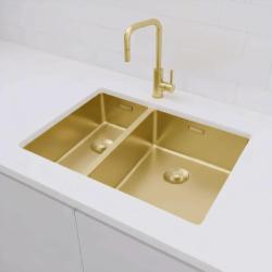Pure.Sink Exclusivo Zlatý 1,5 jedno a půl dřezu 18+34 cm 10mm rádius PEX183440-60
