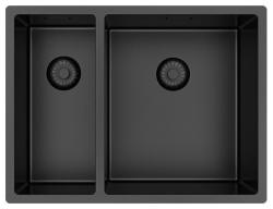 Pure.Sink Exclusivo Gun Metal 1,5 jedno a půl dřezu 18+34 cm 10mm rádius PEX183440-61
