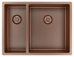 Pure.Sink Exclusivo Měděný 1,5 jedno a půl dřezu 18+34cm 10mm rádius PEX183440-62