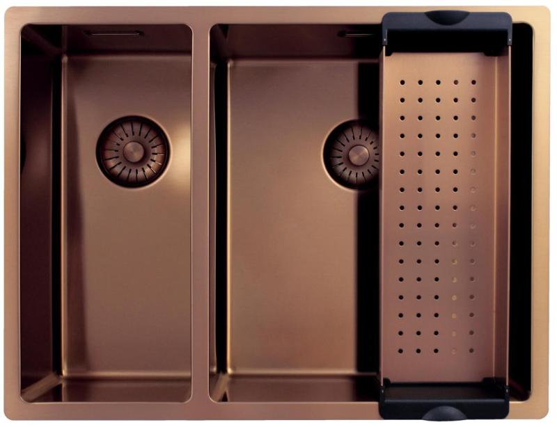 Pure.Sink Exclusivo Měděný 1,5 jedno a půl dřezu 18+34cm 10mm rádius PEX183440-62