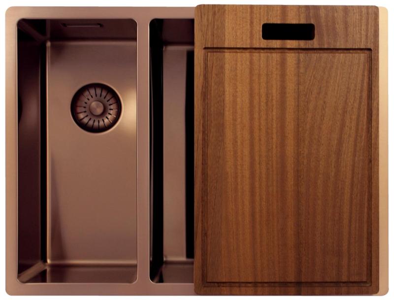 Pure.Sink Exclusivo Měděný 1,5 jedno a půl dřezu 18+34cm 10mm rádius PEX183440-62