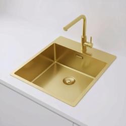 Pure.Sink Exclusivo Zlatý dřez 44x52 cm Tapwing s otvorem pro kohoutek 10mm rádius PEX4040T-60