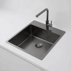 Pure.Sink Exclusivo Gun Metal dřez 44x52 cm Tapwing s otvorem pro kohoutek 10mm rádius PEX4040T-61