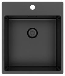 Pure.Sink Exclusivo Gun Metal dřez 44x52 cm Tapwing s otvorem pro kohoutek 10mm rádius PEX4040T-61