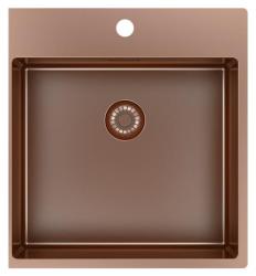 Pure.Sink Exclusivo Měděný dřez 49x52 cm Tapwing s otvorem pro kohoutek 10mm radius PEX4540T-62