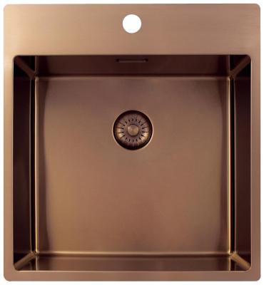 Pure.Sink Exclusivo Měděný dřez 49x52 cm Tapwing s otvorem pro kohoutek 10mm radius PEX4540T-62