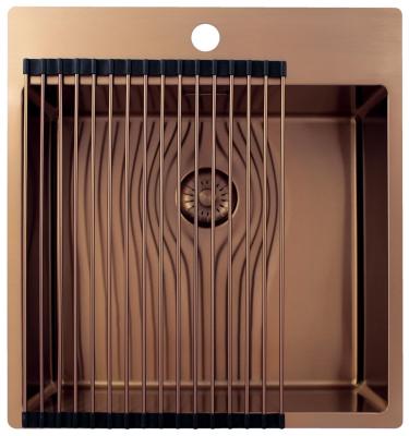 Pure.Sink Exclusivo Měděný dřez 49x52 cm Tapwing s otvorem pro kohoutek 10mm radius PEX4540T-62