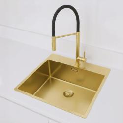 Pure.Sink Exclusivo Zlatý dřez 54x52 cm Tapwing s otvorem pro kohoutek 10mm poloměr PEX5040T-60