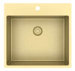 Pure.Sink Exclusivo Zlatý dřez 54x52 cm Tapwing s otvorem pro kohoutek 10mm poloměr PEX5040T-60