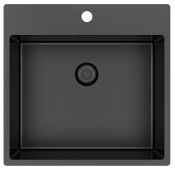 Pure.Sink Exclusivo Gun Metal dřez 54x52 cm Tapwing s otvorem pro kohoutek 10mm rádius PEX5040T-61