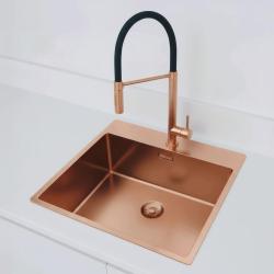 Pure.Sink Exclusivo Měděný dřez 54x52 cm Tapwing s otvorem pro kohoutek 10mm rádius PEX5040T-62