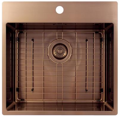 Pure.Sink Exclusivo Měděný dřez 54x52 cm Tapwing s otvorem pro kohoutek 10mm rádius PEX5040T-62