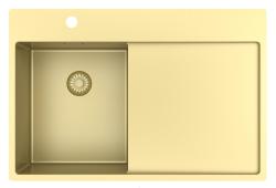 Pure.Sink Exclusivo Zlatý malý dřez s odkapávací částí 78x52 cm Tapwing vlevo PEX3478LT-60