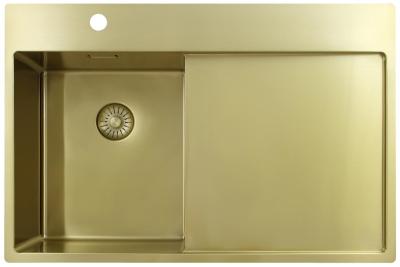 Pure.Sink Exclusivo Zlatý malý dřez s odkapávací částí 78x52 cm Tapwing vlevo PEX3478LT-60