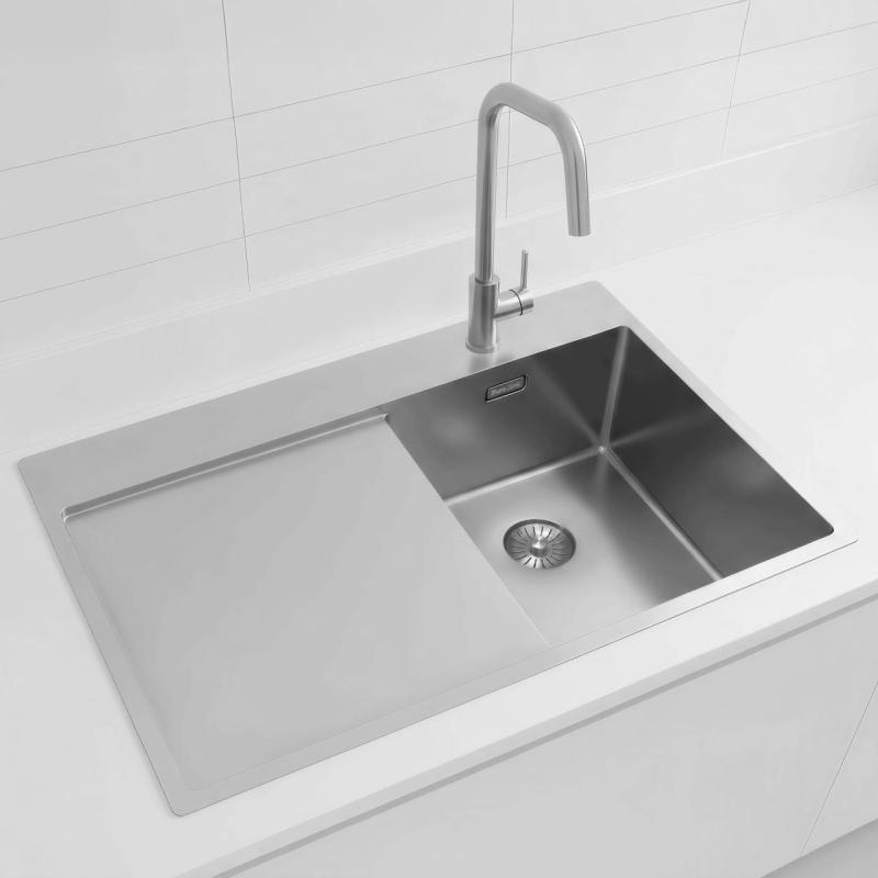 Pure.Sink Exclusivo RVS malý dřez s odkapávací částí 78x52 cm Tapwing vpravo PEX3478RT-02