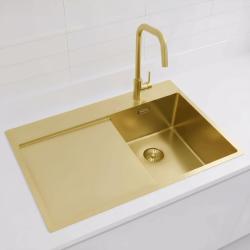 Pure.Sink Exclusivo Zlatý malý dřez s odkapávací částí 78x52 cm Tapwing vpravo PEX3478RT-60