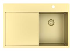 Pure.Sink Exclusivo Zlatý malý dřez s odkapávací částí 78x52 cm Křidélko vpravo PEX3478RT-60
