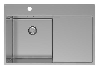 Pure.Sink Exclusivo nerezový dřez s odkapávací částí 78x52 cm Tapwing vlevo PEX4078LT-02