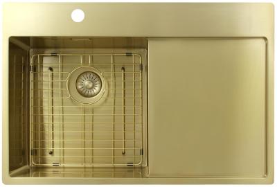 Pure.Sink Exclusivo Zlatý dřez s odkapávací částí 78x52 cm Tapwing vlevo PEX4078LT-60