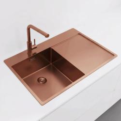Pure.Sink Exclusivo Měděný dřez s odkapávací částí 78x52 cm Tapwing vlevo PEX4078LT-62