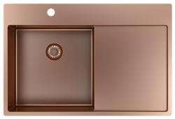 Pure.Sink Exclusivo Měděný dřez s odkapávací částí 78x52 cm Tapwing vlevo PEX4078LT-62