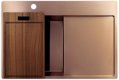 Pure.Sink Exclusivo Měděný dřez s odkapávací částí 78x52 cm Tapwing vlevo PEX4078LT-62