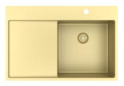 Pure.Sink Exclusivo Zlatý dřez s odkapávací částí 78x52 cm Tapwing vpravo PEX4078RT-60