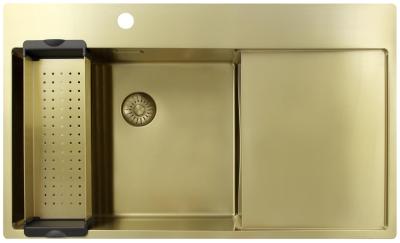 Pure.Sink Exclusivo Zlatý dřez s odkapávací částí 86x52 cm Tapwing vlevo PEX5086LT-60