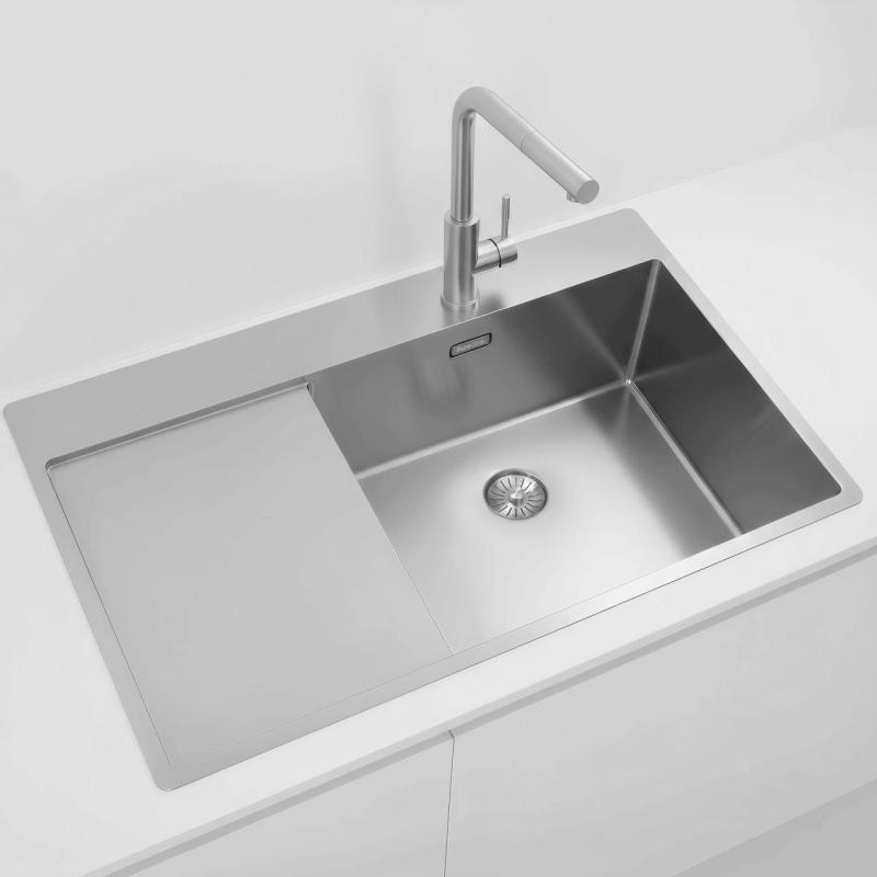 Pure.Sink Exclusivo RVS dřez s odkapávací částí 86x52 cm Tapwing vpravo PEX5086RT-02