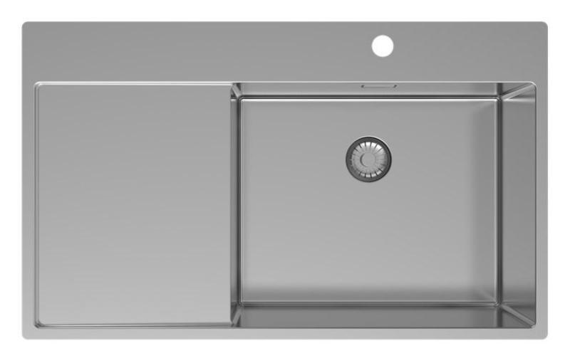 Pure.Sink Exclusivo RVS dřez s odkapávací částí 86x52 cm Tapwing vpravo PEX5086RT-02