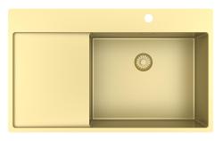 Pure.Sink Exclusivo Zlatý dřez s odkapávací částí 86x52 cm Tapwing vpravo PEX5086RT-60