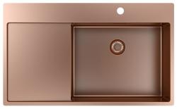 Pure.Sink Exclusivo Měděný dřez s odkapávací částí 86x52 cm Tapwing vpravo PEX5086RT-62