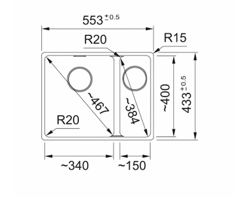 Franke Maris MRG 160-34-15 Fragranite Kávová krémová dřez Levý dřez pro montáž pod 125.0725.663