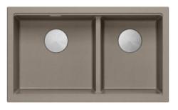 Quadri Newport II Dvojitý Taupe Granitový Vrchní Dřez 76x45 cm s nerezovou zástrčkou 1208971372