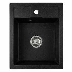 Graniteland Prest Granitový Arduin tvrdý kámen vzhled dřezu Tapwing s dírou pro kohoutek nástavba 400x500mm s nerezovým zástrčkou 1208971420