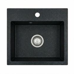 Graniteland Nera Granitový dřez 45x42 cm Arduinský vzhled tvrdého kamene s montáží kohoutku a nerezovou zástrčkou 1208971432