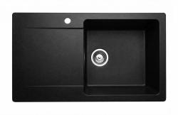 Graniteland Liri Granitový černý dřez s odkapávačem 765x448 mm 1208971438