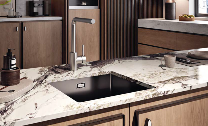 Ausmann Ceramic Ember Keramická matná černá čtvercová umyvadla na povrch a pod povrch 40 x 40 cm s kovovou zástrčkou Gun metal 1208971488