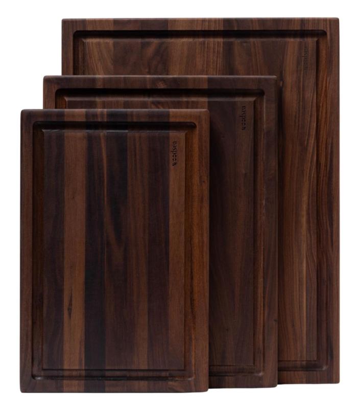 Woodsea Butcher Groove L - Ořechové dřevěné prkénko na krájení se šťávovým kanálem 60x45 cm 1208971536