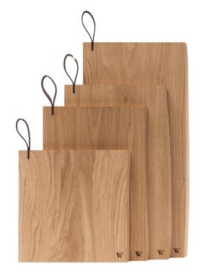 Woodsea Chop-Chop Oak L - Dubová prkénko na krájení 40x24cm s koženou rukojetí 1208971541