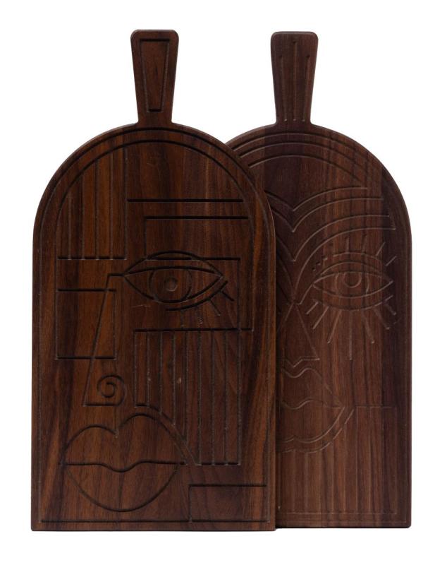 Woodsea Mask Walnut - Výřezová a podávací prkno z ořechového dřeva 38x19 cm 1208971561