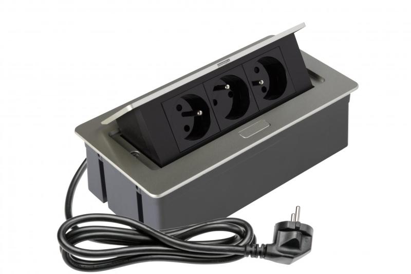 SOFT výsuvná elektrická zásuvka, napájecí kabel 1,5 m